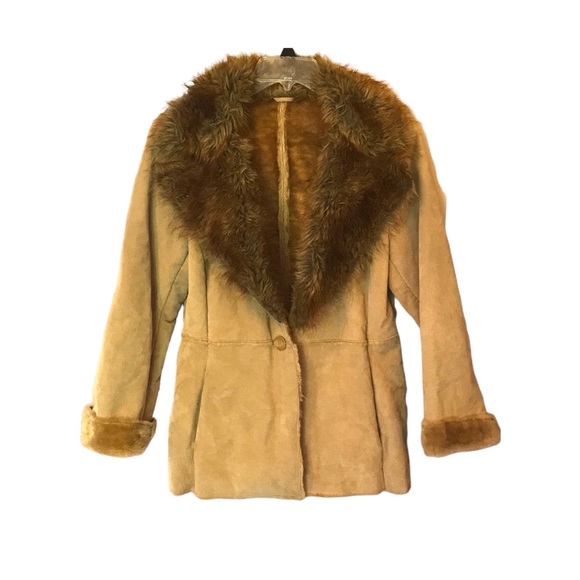 St. John's Bay Jackets & Blazers - St John’s Bay Suede Penny Lane Tan Coat